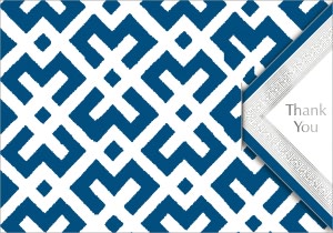 George Stanley Blue Criss-Cross Tri-Fold Thank You Set of 10