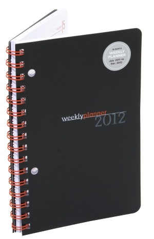 2012 Weekly Planner 5x8 Black Basic Engagement Calendar