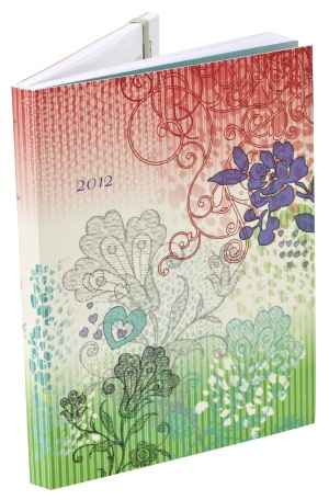 2012 Weekly Planner 6x8 Indian Floral Flexi Engagement Calendar