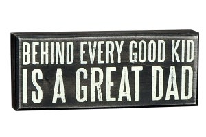 Great Dad Black & White Wood Box Sign (4x10)