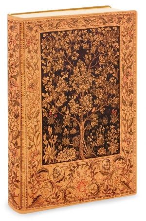 Antique Tree of Life Printed Italian Lined Leather Journal 6 X 8