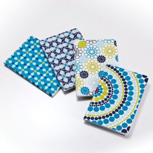 Jonathan Adler Meadow Mosaic Blue Teal Journals - Set of 4