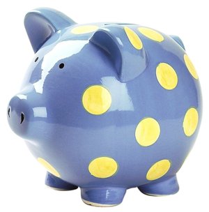 Pig Bank Dots Blue