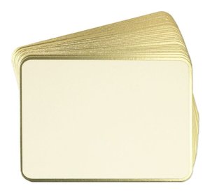 Ecru Rounded Dinner Cards in Gold