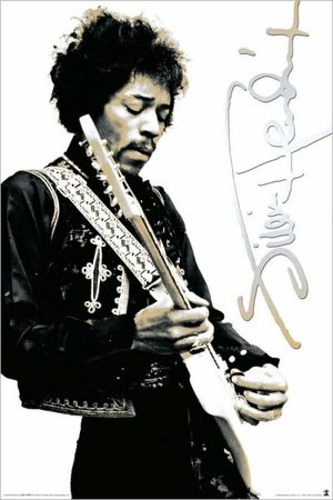 Jimi Hendrix White - Poster