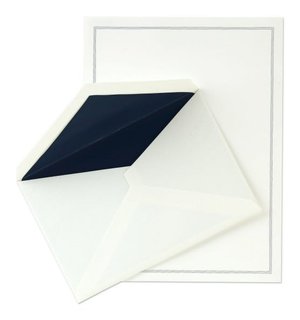 Triple Hairline in Navy Pearl White Half Sheets