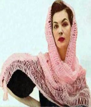 Vintage Homemade Crocheted Shawls Plus Illustrations on How to Crochet