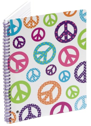 Peace Retro Lined Theme Book (8x10.5)
