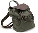 Olive Green Canvas Backpack with Double Leather Look Handles (16 x 6 x 12) by Barnes & Noble: Product Image