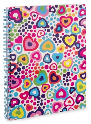 Dotty Hearts Lined Theme Book (8x10.5)