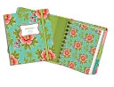 Pink Flowers & Cyan Green Spiral Address Book ( 5.5'' X6'')