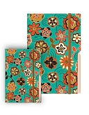 Multi-Colored Flowers on Teal Edgewise Small Journal