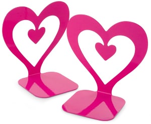 Jonathan Adler Pink Heart Metal Bookends - Set of 2
