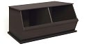 Two Bin Storage Cubby - Espresso by Badger Basket Co: Product Image