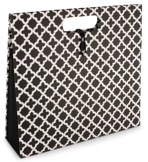 Quatrefoil Black & White Expanding File
