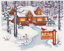 Cabin In The Woods Counted Cross Stitch Kit-14"X11-1/4" 14 Count by Janlynn: Product Image