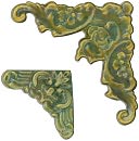 Display Trim 12/Pkg-Corners Antique Brass by 7 Gypsies: Product Image