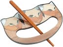 Inlaid Shawl Pin    -Cat