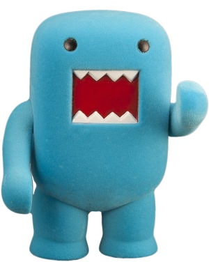 Domo 4 Inch Flocked Vinyl Figure - Bright Blue