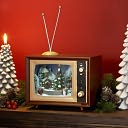 TV Winter Scene Music Box With Horse & Carriage by Roman: Product Image