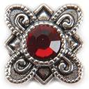 Metal Slider Bead W/Swarovski Crystal 10/Pkg-Flower/Siam by Darice: Product Image