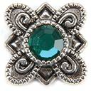 Metal Slider Bead W/Swarovski Crystal 10/Pkg-Flower/Emerald by Darice: Product Image