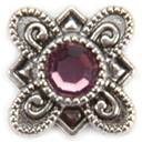 Metal Slider Bead W/Swarovski Crystal 10/Pkg-Flower/Amethyst by Darice: Product Image