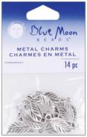 Blue Moon Silver Plated Metal Charms-Leaf 14/Pkg by Blue Moon Beads: Product Image