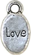 Blue Moon Silver Plated Metal Charms-Love 10/Pkg by Blue Moon Beads: Product Image