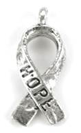 Blue Moon Silver Plated Metal Charms-Hope Ribbon 12/Pkg by Blue Moon Beads: Product Image