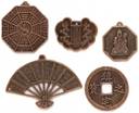 Blue Moon Chinese Metal Coins-Large Antique Gold 5/Pkg by Blue Moon Beads: Product Image