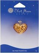 Blue Moon Art Glass Pendant 1/Pkg-Heart Cheetah by Blue Moon Beads: Product Image