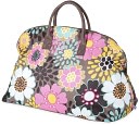 Mocha Flower Weekender Bag by Room It UP: Product Image