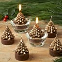 Gold Tree Tea Light Candles, Set of 6 by K&K Interiors: Product Image