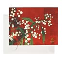 Asian Floral Red Christmas Boxed Card