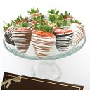 12 Belgian Chocolate Covered Strawberries- Milk, White & Dark Assortment by Golden Edibles: Product Image