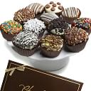 12 Ultimate Belgian Chocolate Covered Cupcakes by Golden Edibles: Product Image