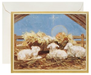 Baby Jesus In Manger Christmas Boxed Card