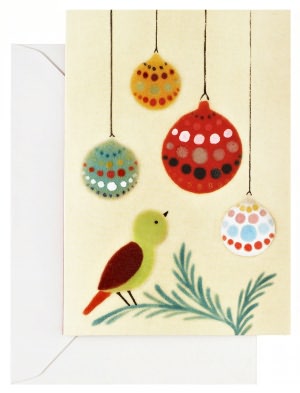 Xenia Taler Bird and Ornament Christmas Card Set of 10
