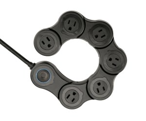Quirky Pivot Power Surge Protector - Black