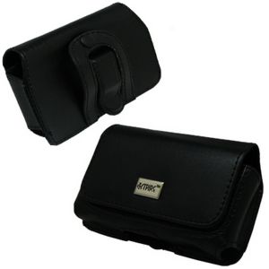 Black Leather Case Pouch with Belt Clip and Belt Loops for BlackBerry Bold 9780
