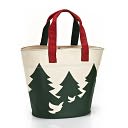 Green Tree Deer & Birds Holiday Canvas Tote (12.25