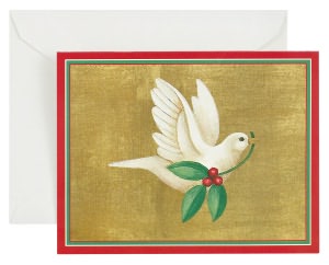 Dove With Holly Christmas Boxed Card