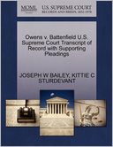Owens V. Battenfield U.S. Supreme Court Transcript Of Record With Supporting Pleadings