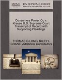 Consumers Power Co V. Krause U.S. Supreme Court Transcript Of Record With Supporting Pleadings