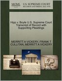 Hipp V. Boyle U.S. Supreme Court Transcript Of Record With Supporting Pleadings