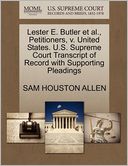 Lester E. Butler Et Al., Petitioners, V. United States. U.S. Supreme Court Transcript Of Record With Supporting Pleadings