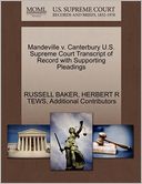 Mandeville V. Canterbury U.S. Supreme Court Transcript Of Record With Supporting Pleadings