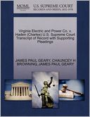 Virginia Electric And Power Co. V. Haden (Charles) U.S. Supreme Court Transcript Of Record With Supporting Pleadings