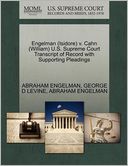 Engelman (Isidore) V. Cahn (William) U.S. Supreme Court Transcript Of Record With Supporting Pleadings